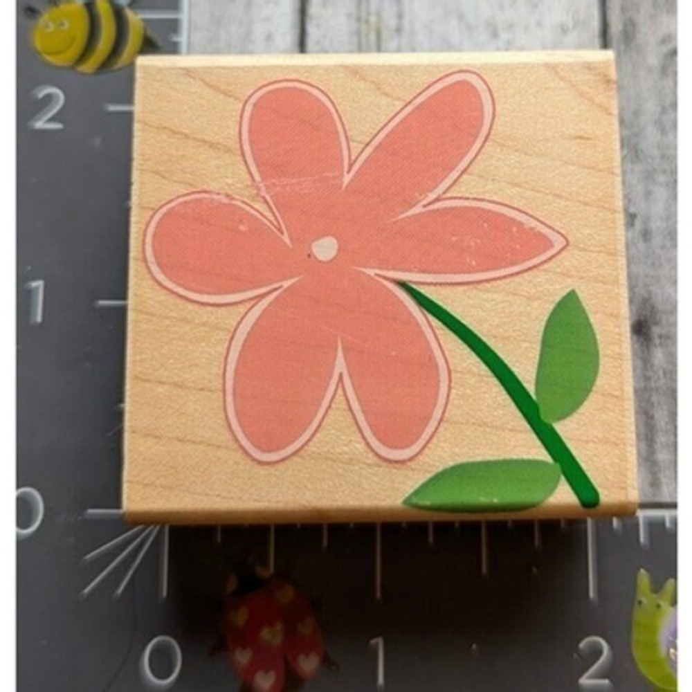 Hero Arts Bold Flower Note E2697 Rubber Stamp Wood #F58